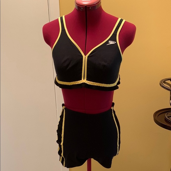 SPEEDO TWO PIECE BIKINI FOR WOMEN BOY-short Bottoms Vintage - Picture 1 of 15